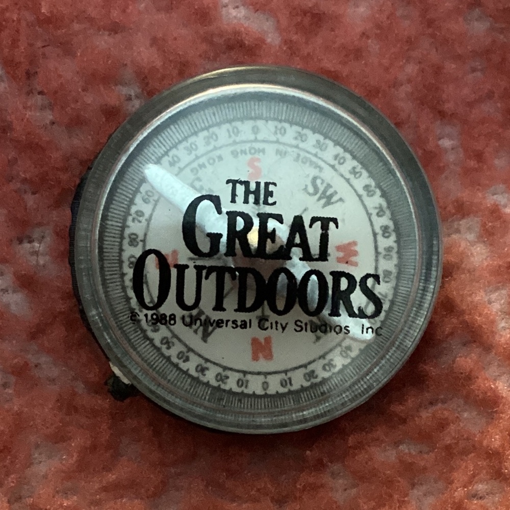 Vintage 1988 The Great Outdoors Promo Movie Compass Pinback Pin Button Bening